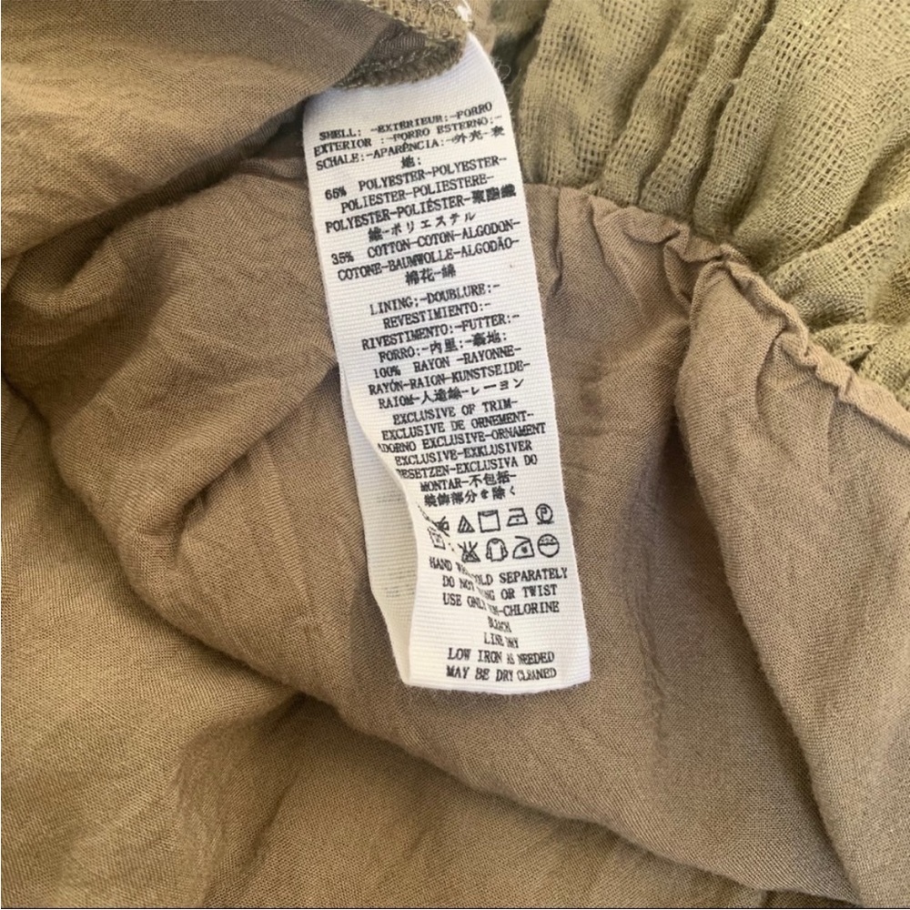 Free People Wandering Skies Cropped Embroidered Moss Green Blouse/Top, Size XS - Picture 8 of 8